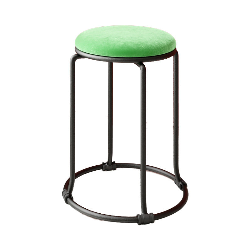 Orange Round Standard Velvet Pure Color Standard for Living Room