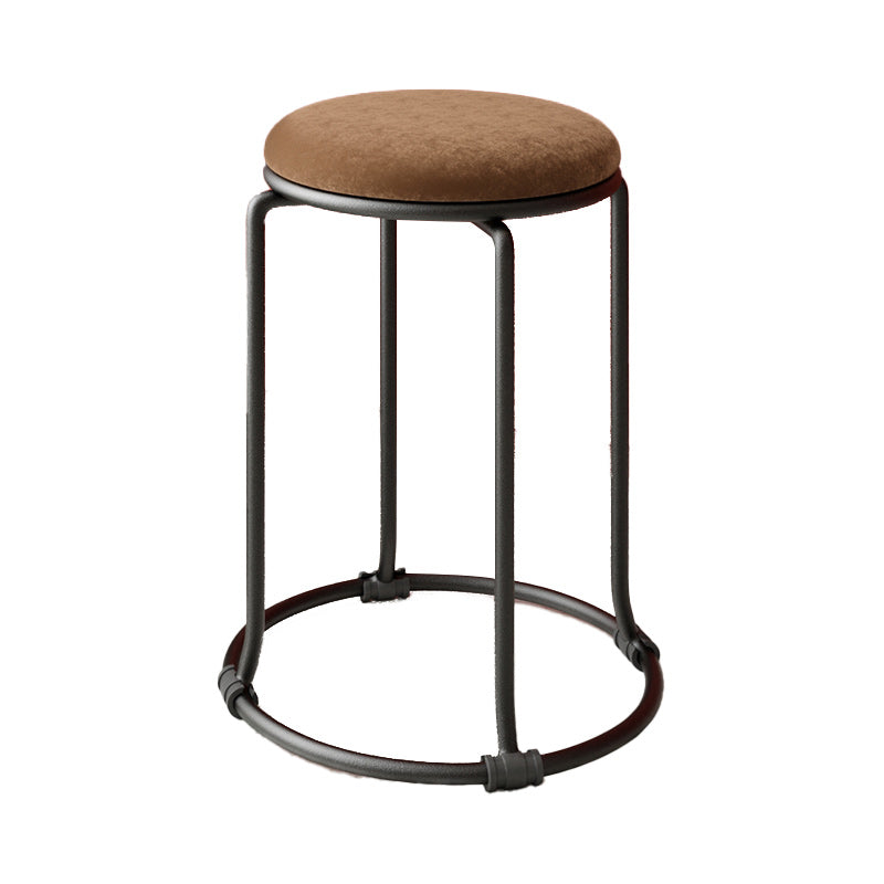 Orange Round Standard Velvet Pure Color Standard for Living Room