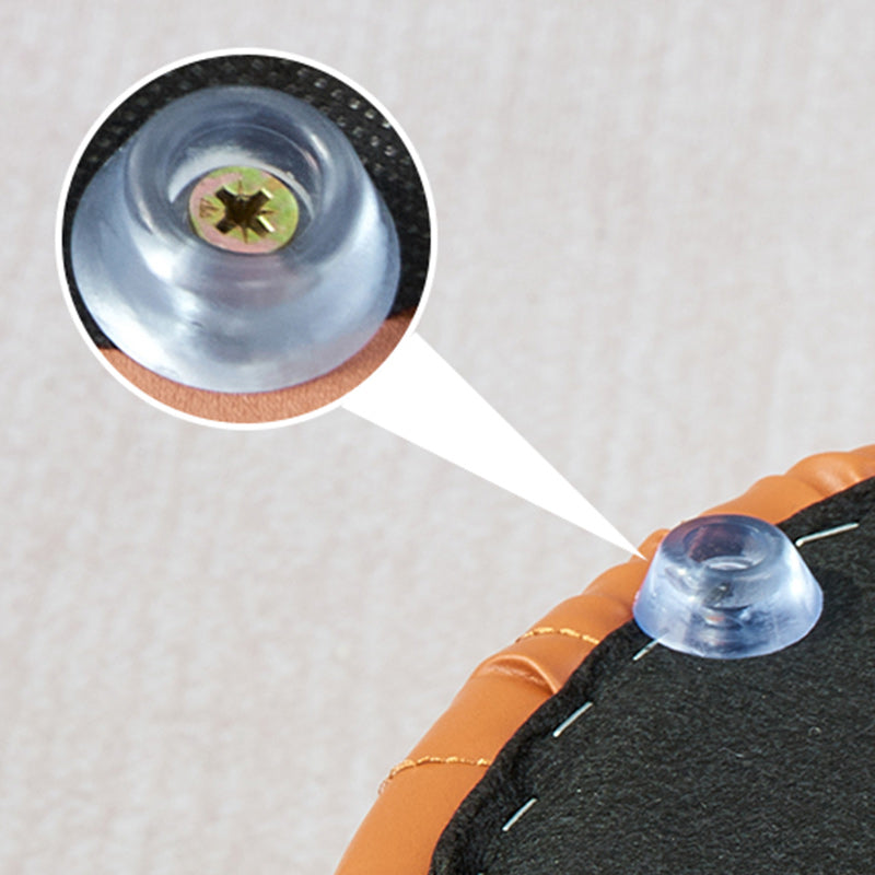 Contemporary Pouf Ottoman Faux Leather Upholstered Solid Color Round Ottoman