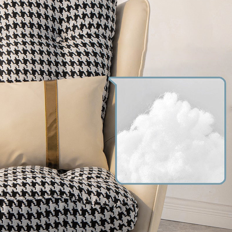 Modern Rocking Chair Doll Cotton Filling Cushion Wingback Rocker Chair with Metal Leg