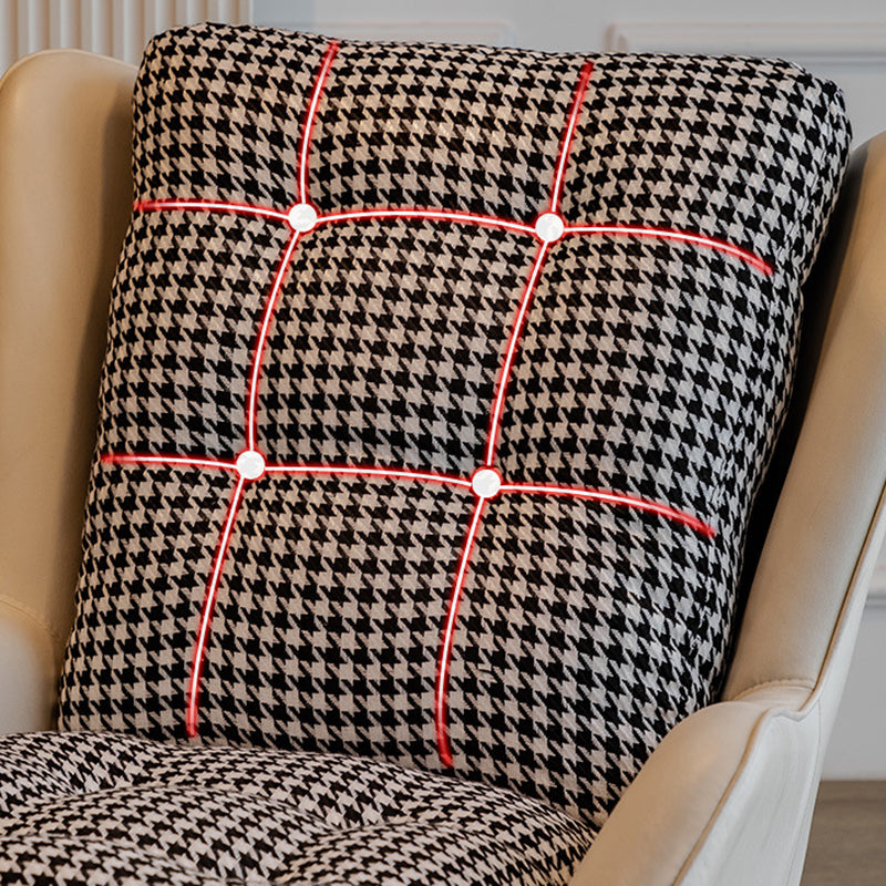 Modern Rocking Chair Doll Cotton Filling Cushion Wingback Rocker Chair with Metal Leg