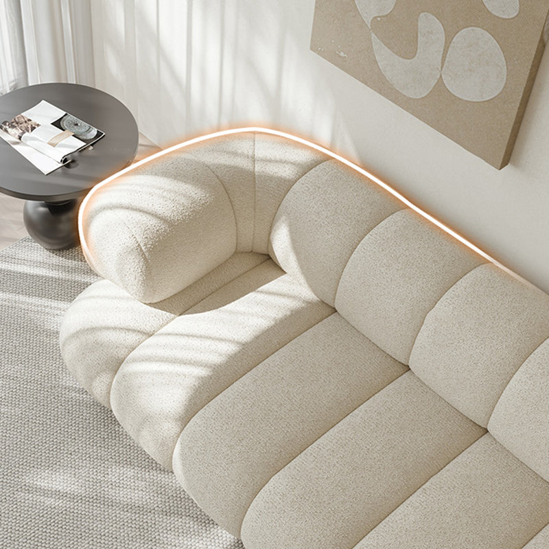 27.55" H Wool Sewn Pillow Back Tuxedo Arm Sofa for Living Room