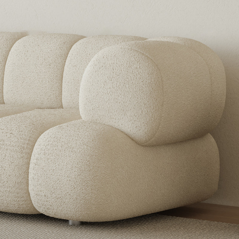 27.55" H Wool Sewn Pillow Back Tuxedo Arm Sofa for Living Room