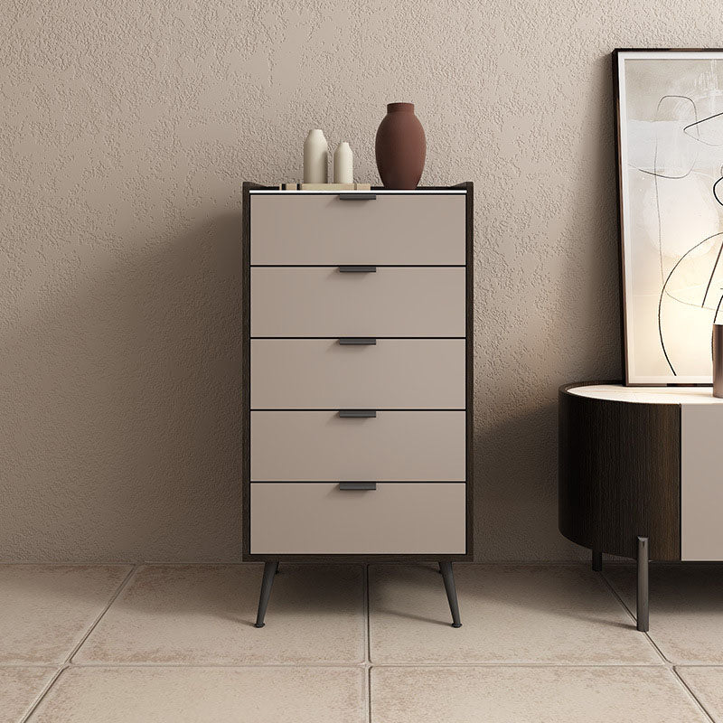 Contemporary Stone Chest Bedroom Vertical Storage Chest with Drawers