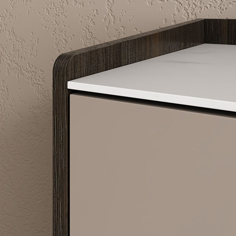 Contemporary Stone Chest Bedroom Vertical Storage Chest with Drawers
