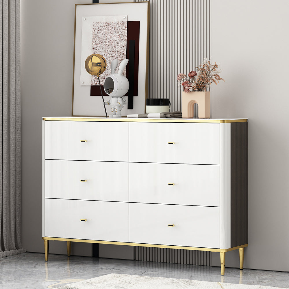 11.7-inch Width Glam Storage Chest Stone Storage Chest Dresser with 3/6 Drawers