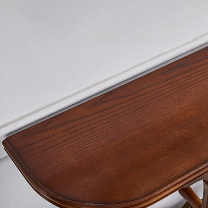 31.5-inch Tall Console Table Solid Wood Half Moon End Table for Hall