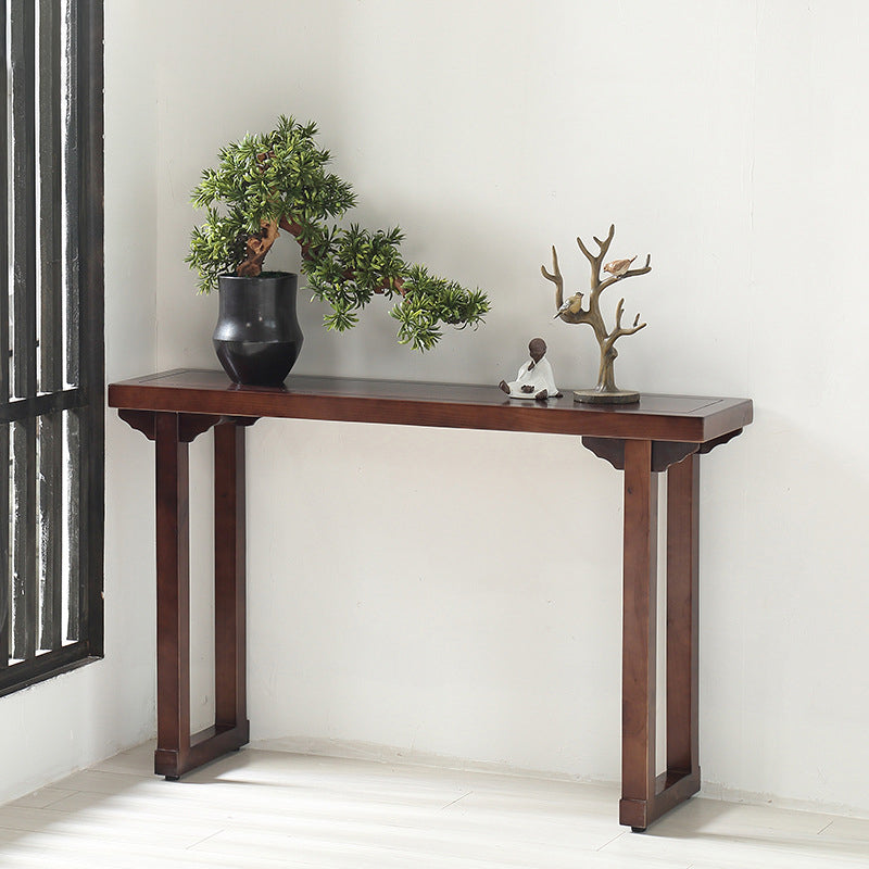 Mid-Century Modern Console Accent Table Antique Finish Rectangle Console Sofa Table
