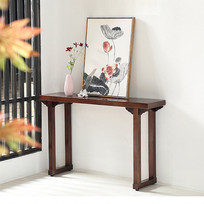 Mid-Century Modern Console Accent Table Antique Finish Rectangle Console Sofa Table