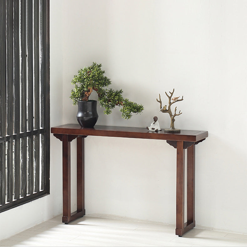 Mid-Century Modern Console Accent Table Antique Finish Rectangle Console Sofa Table