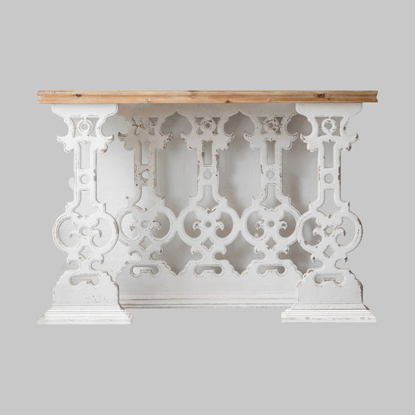French Country Console Table Distressed Wood Accent Table for Hall