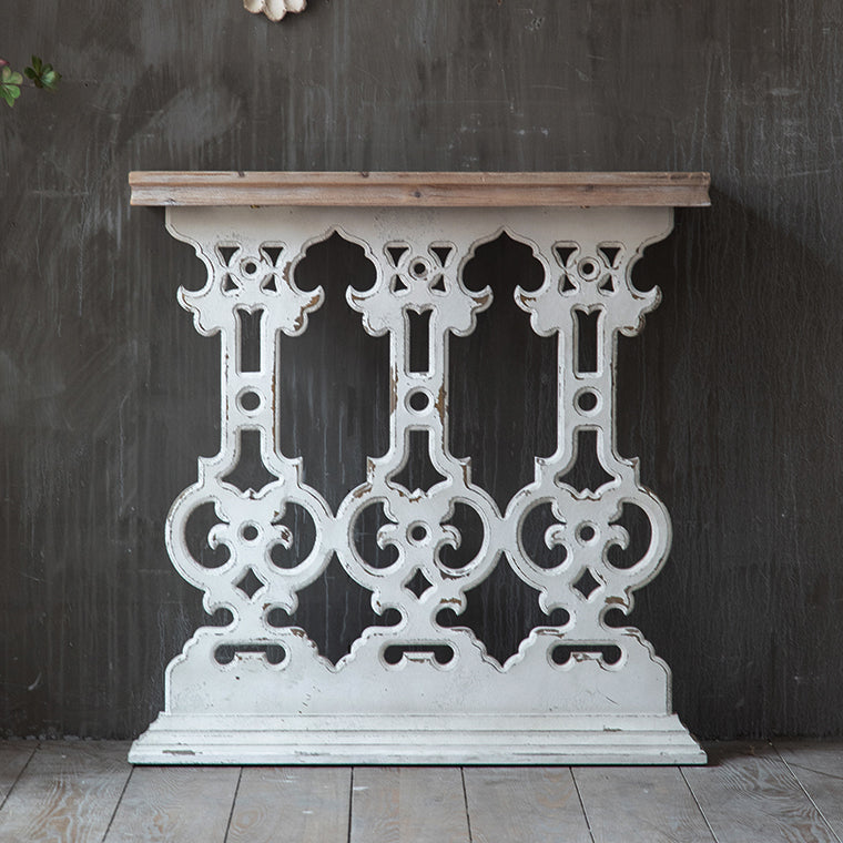 French Country Console Table Distressed Wood Accent Table for Hall