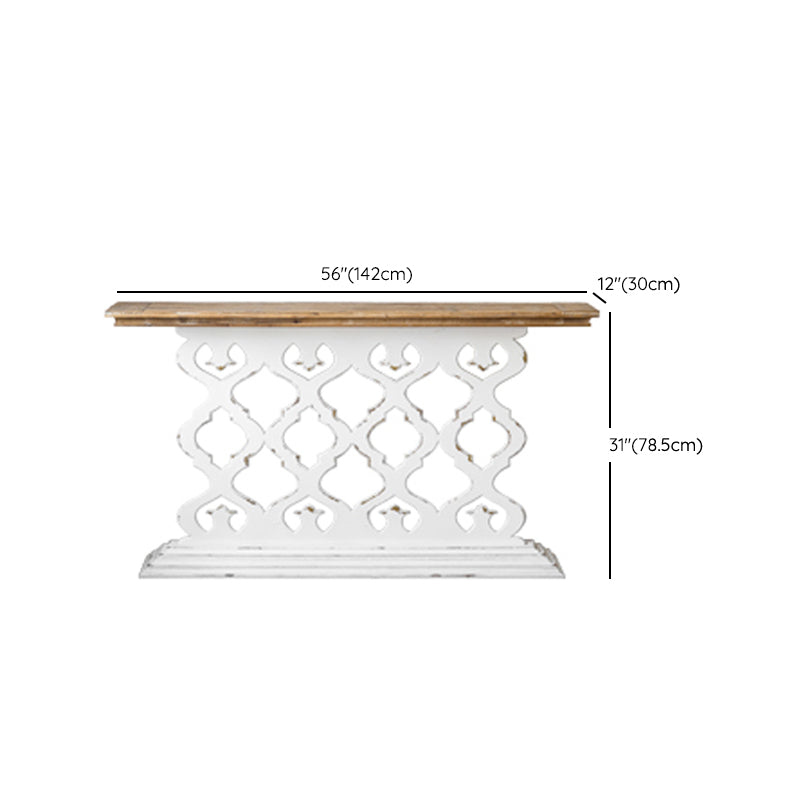 French Country Console Table Distressed Wood Accent Table for Hall