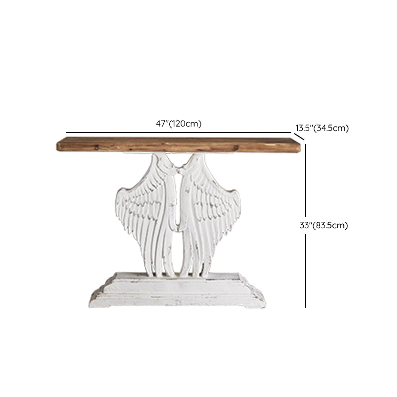 French Country Console Table Distressed Wood Accent Table for Hall