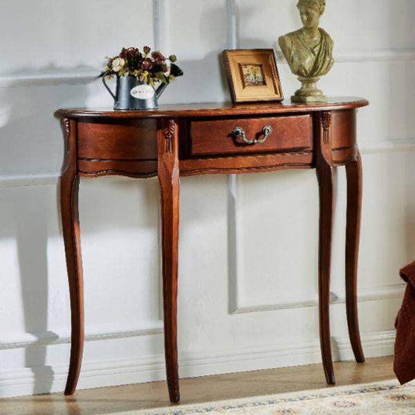 33.46" Tall Solid Wood Console Table 1-drawer Accent Table for Hall