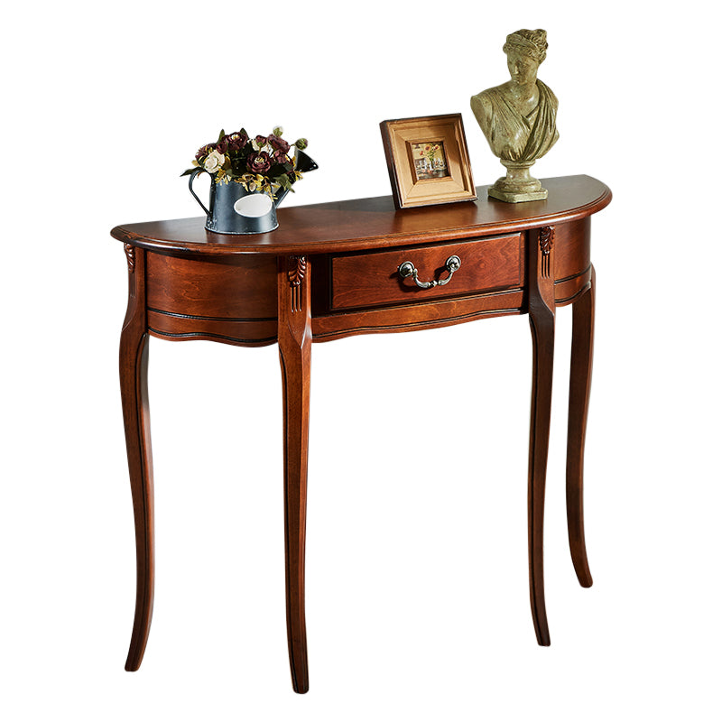 33.46" Tall Solid Wood Console Table 1-drawer Accent Table for Hall