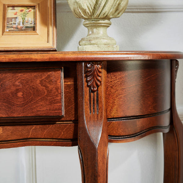 33.46" Tall Solid Wood Console Table 1-drawer Accent Table for Hall