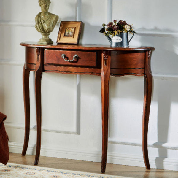 33.46" Tall Solid Wood Console Table 1-drawer Accent Table for Hall