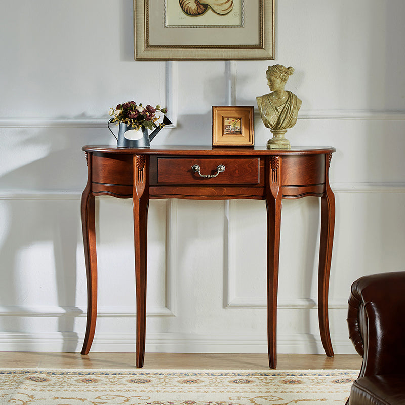 33.46" Tall Solid Wood Console Table 1-drawer Accent Table for Hall
