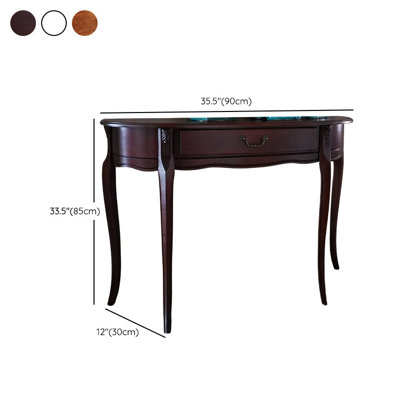 33.46" Tall Solid Wood Console Table 1-drawer Accent Table for Hall