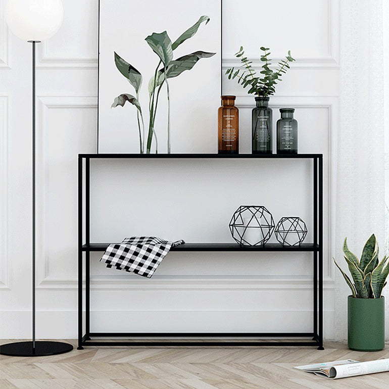 31.5" Tall Modern Console Table 2-shelf Iron Accent Table for Hall