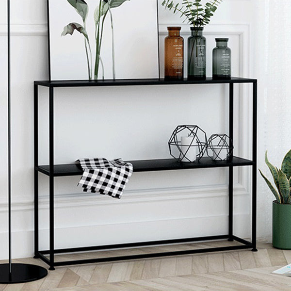 31.5" Tall Modern Console Table 2-shelf Iron Accent Table for Hall