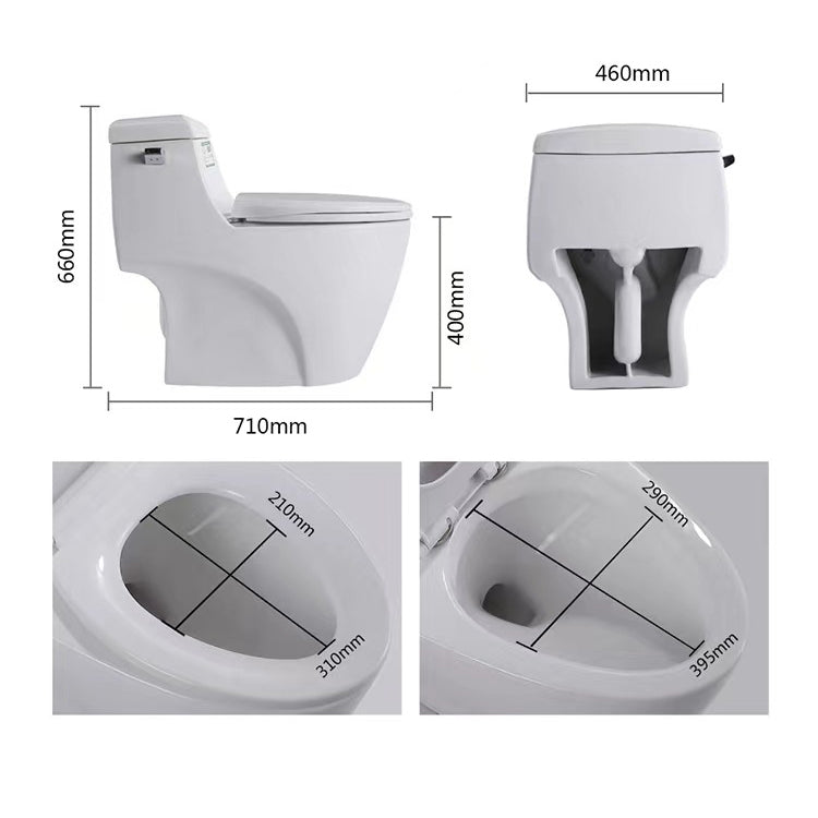 Porcelain Siphon Jet Toilet Floor Mounted One Piece Toilet Urine Toilet