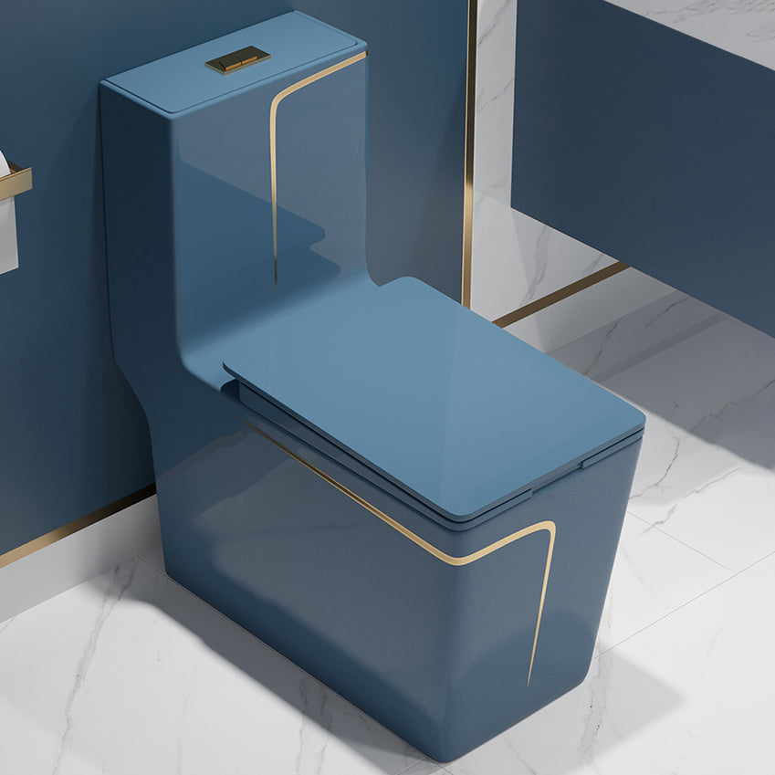 One-Piece Flush Toilet Floor Mount Traditional Toilet with Slow Close Seat