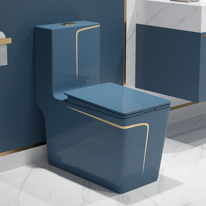 One-Piece Flush Toilet Floor Mount Traditional Toilet with Slow Close Seat