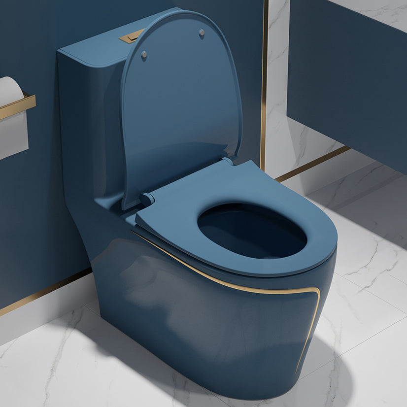 One-Piece Flush Toilet Floor Mount Traditional Toilet with Slow Close Seat