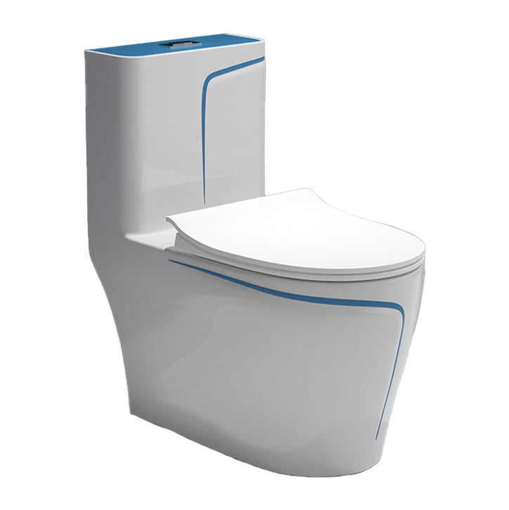 One-Piece Flush Toilet Floor Mount Traditional Toilet with Slow Close Seat