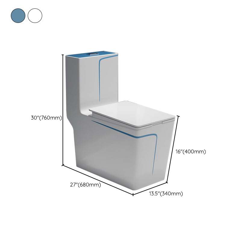 One-Piece Flush Toilet Floor Mount Traditional Toilet with Slow Close Seat