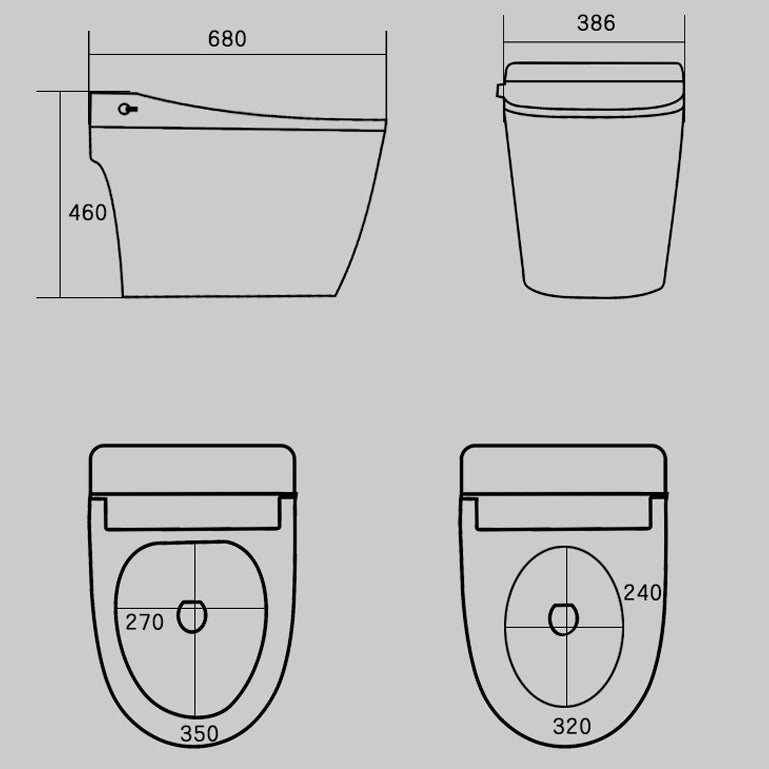 Modern Siphon Jet Toilet Concealed Tank Flush Toilet with Toilet Seat