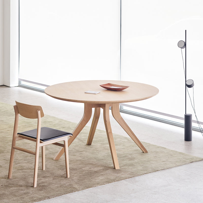 Natural Round Table Wooden Dining Room Kitchen Home Furniture with 4 Legs