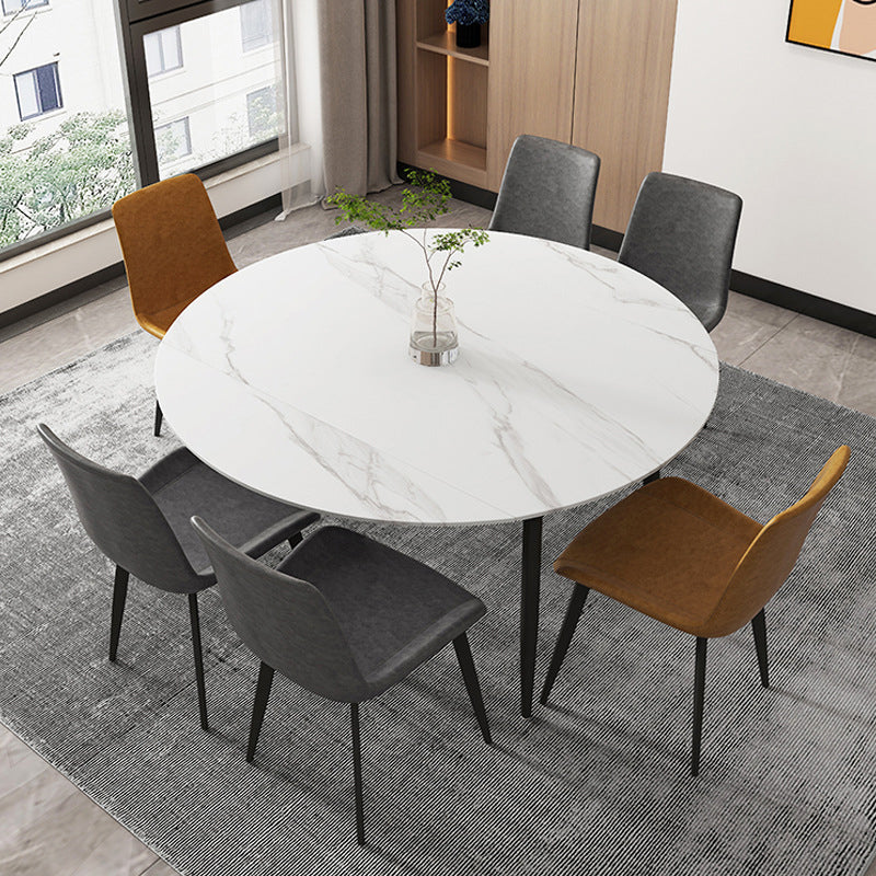 Round Dining Table Extendable Modern Dining Table for Dinner Room
