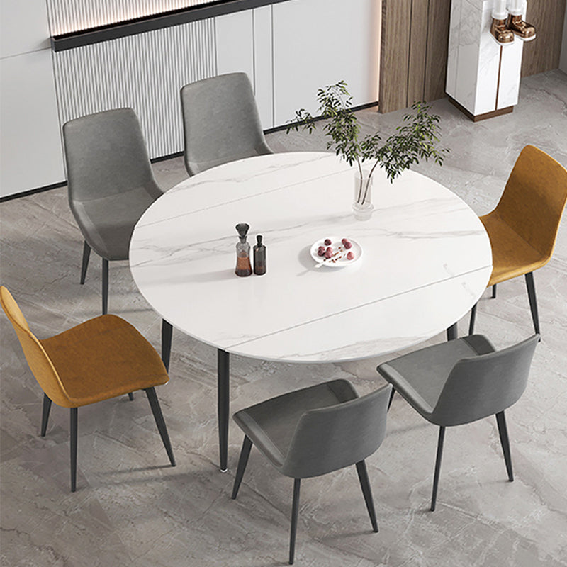 Round Dining Table Extendable Modern Dining Table for Dinner Room