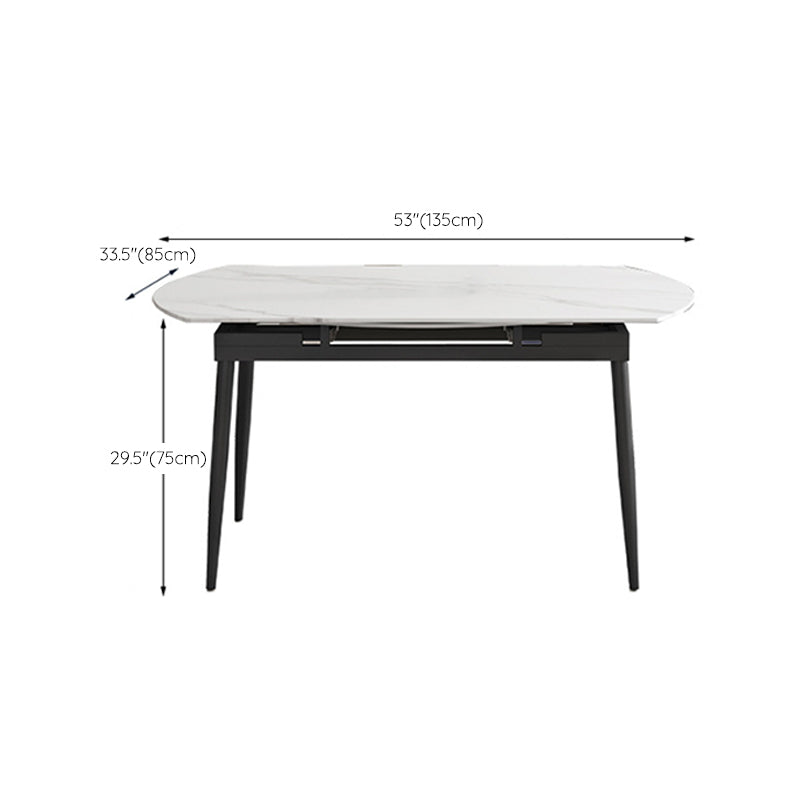 Round Dining Table Extendable Modern Dining Table for Dinner Room