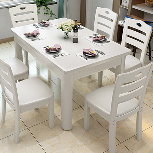 Solid Wood Table Rectangular Dinner Table with 4 Legs for Home