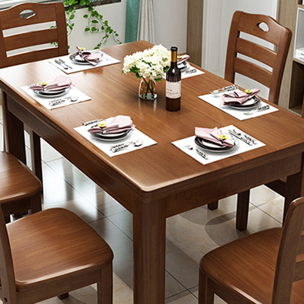 Solid Wood Table Rectangular Dinner Table with 4 Legs for Home