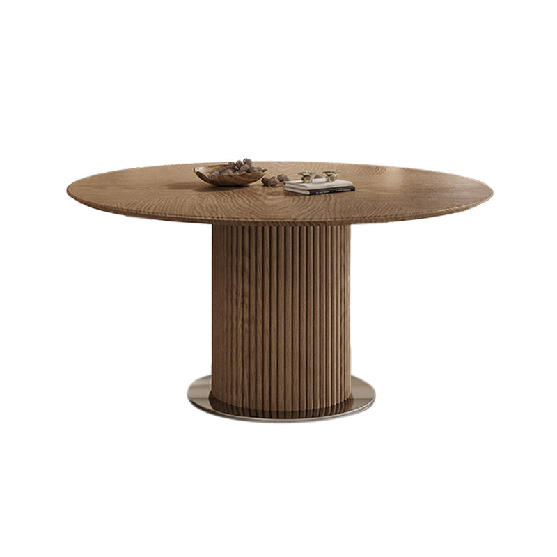 Contemporary Pedestal Dining Table Wood Dinner Table for Home