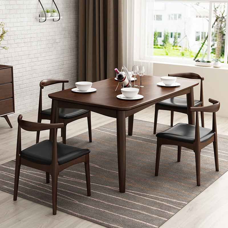 Rectangle Wood Dining Table Contemporary Dinner Table with 4 Legs