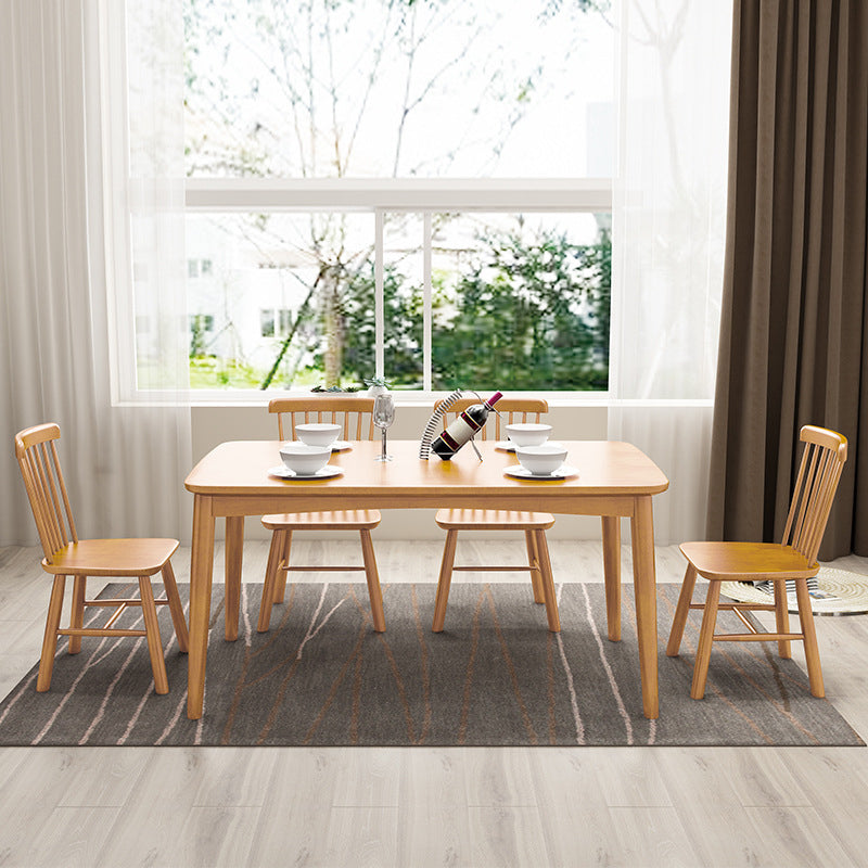 Rectangle Wood Dining Table Contemporary Dinner Table with 4 Legs