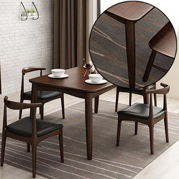 Rectangle Wood Dining Table Contemporary Dinner Table with 4 Legs