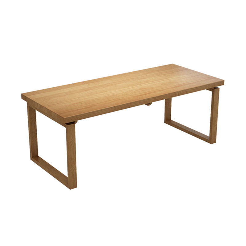 Modern Rectangle Double Pedestal Table Solid Wood Dining Table for Home