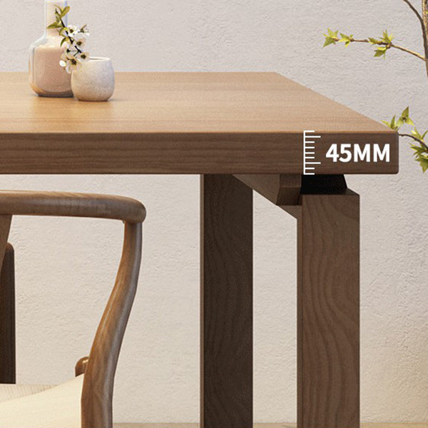 Modern Rectangle Double Pedestal Table Solid Wood Dining Table for Home