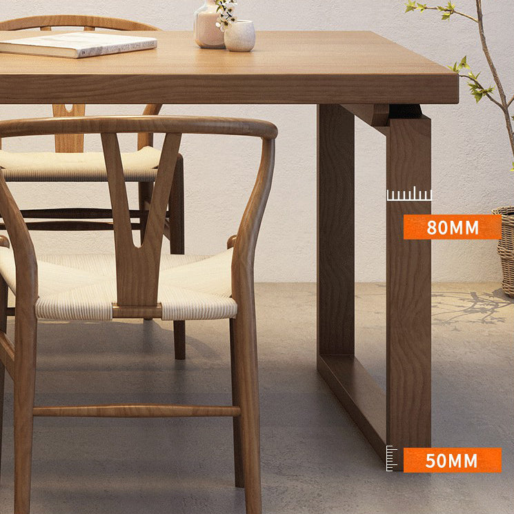 Modern Rectangle Double Pedestal Table Solid Wood Dining Table for Home