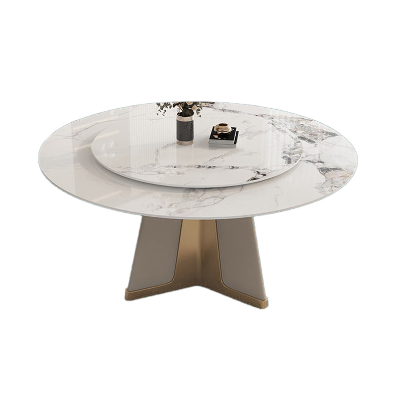 Modern Round Dinner Table Steel Base Stone Dining Table for Home