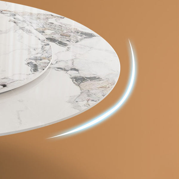 Modern Round Dinner Table Steel Base Stone Dining Table for Home