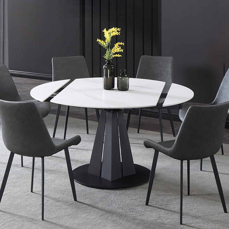 Modern Extendable Stone Dining Table Steel Base Dinner Table for Home