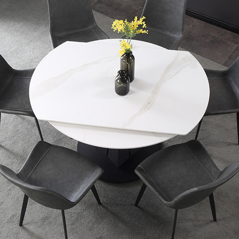 Modern Extendable Stone Dining Table Steel Base Dinner Table for Home